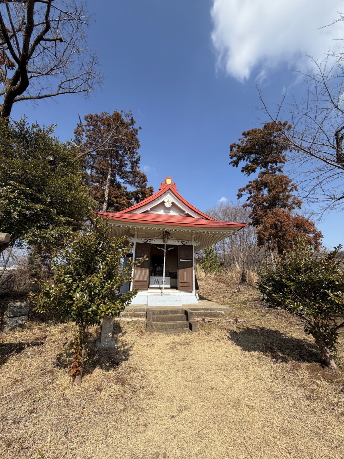 Komachi Shrine with its distinctive red roof