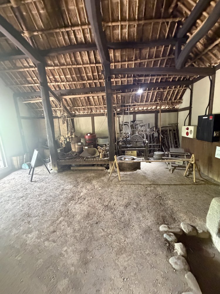 Interior of preserved Edo-era farmhouse at Yamato City Folklore Museum